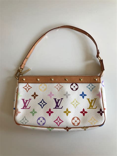 louis vuitton white multicolor pochette|authentic louis vuitton multi pochette.